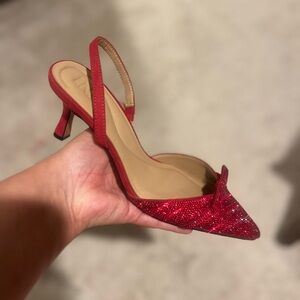 INC International Concepts Red Glitter Heels